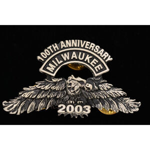 Lady Hawk Pin Tac 100th Anniversary Milwaukee 2003 Eagle Hawk Motorcycle BinAH